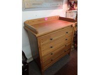oak baby changing unit